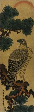 歌川豊国に昇る松の枝に立つ花鳥画のハヤブサ Oil Paintings